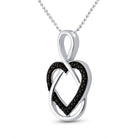 Enchanting Sterling Silver Black Diamond Heart Pendant - Splendid Jewellery