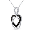 Enchanting Sterling Silver Black Diamond Heart Pendant - Splendid Jewellery