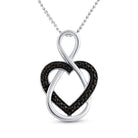 Enchanting Sterling Silver Black Diamond Heart Pendant - Splendid Jewellery