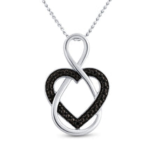 Load image into Gallery viewer, Enchanting Sterling Silver Black Diamond Heart Pendant - Splendid Jewellery