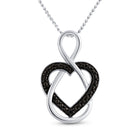 Enchanting Sterling Silver Black Diamond Heart Pendant - Splendid Jewellery