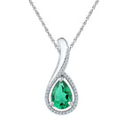 Enchanting Sterling Silver Emerald Teardrop Pendant - Splendid Jewellery