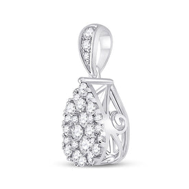 Enchanting Teardrop Diamond Cluster Pendant - Splendid Jewellery