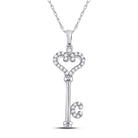 Enchanting White Gold Diamond Key Pendant - Splendid Jewellery