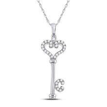Load image into Gallery viewer, Enchanting White Gold Diamond Key Pendant - Splendid Jewellery