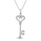 Enchanting White Gold Diamond Key Pendant - Splendid Jewellery