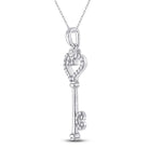 Enchanting White Gold Diamond Key Pendant - Splendid Jewellery