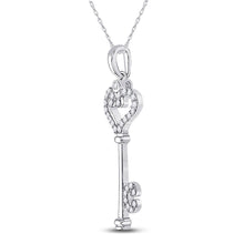 Load image into Gallery viewer, Enchanting White Gold Diamond Key Pendant - Splendid Jewellery