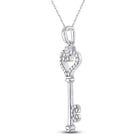 Enchanting White Gold Diamond Key Pendant - Splendid Jewellery