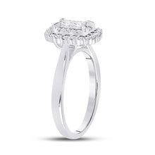 Load image into Gallery viewer, Enchanting White Gold Princess Diamond Halo Bridal Wedding Ring - Splendid Jewellery