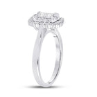 Enchanting White Gold Princess Diamond Halo Bridal Wedding Ring - Splendid Jewellery