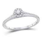 Eternal Brilliance 10kt White Gold Diamond Halo Promise Ring - Splendid Jewellery