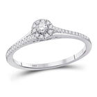Eternal Brilliance 10kt White Gold Diamond Halo Promise Ring - Splendid Jewellery