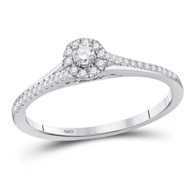 Eternal Brilliance 10kt White Gold Diamond Halo Promise Ring - Splendid Jewellery
