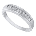 Eternal Brilliance: 10kt White Gold Men's Channel - set Diamond Wedding Band - Splendid Jewellery