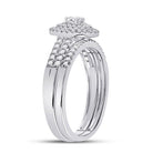 Eternal Brilliance | 10kt White Gold Round Diamond Bridal Wedding Ring Band Set 1/2 Cttw | Splendid Jewellery - Splendid Jewellery