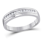 Eternal Brilliance: 10kt White Gold Womens Round Diamond Single Row Wedding Band - Splendid Jewellery