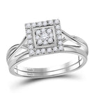 Eternal Brilliance 10kt Yellow Gold Square Diamond Wedding Ring Set - Splendid Jewellery
