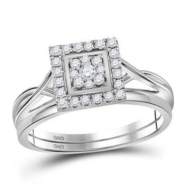 Eternal Brilliance 10kt Yellow Gold Square Diamond Wedding Ring Set - Splendid Jewellery