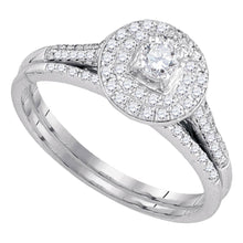 Load image into Gallery viewer, Eternal Brilliance 14kt White Gold Diamond Halo Bridal Wedding Ring Band Set - Splendid Jewellery