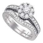 Eternal Brilliance 14kt White Gold Diamond Wedding Ring Band Set - Splendid Jewellery