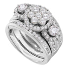 Eternal Brilliance | 14kt White Gold Round Diamond 3 - Piece Bridal Wedding Ring Band Set 2 Cttw - Splendid Jewellery