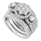Eternal Brilliance | 14kt White Gold Round Diamond 3 - Piece Bridal Wedding Ring Band Set 2 Cttw - Splendid Jewellery
