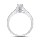 Eternal Brilliance: 14kt White Gold Round Diamond Bridal Wedding Ring Band Set - Splendid Jewellery
