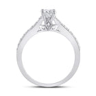 Eternal Brilliance: 14kt White Gold Round Diamond Bridal Wedding Ring Band Set - Splendid Jewellery