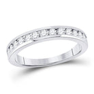 Eternal Brilliance 14kt White Gold Women's Round Diamond Wedding Single Row Band - Splendid Jewellery