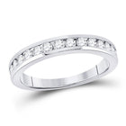 Eternal Brilliance 14kt White Gold Women's Round Diamond Wedding Single Row Band - Splendid Jewellery