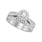 Eternal Love 1 Carat Diamond Round Halo Bridal Wedding Ring Band Set - Splendid Jewellery