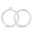 Eternal Love 10kt White Gold Diamond Bridal Wedding Ring Band Set - Splendid Jewellery