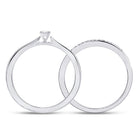 Eternal Love 10kt White Gold Diamond Bridal Wedding Ring Band Set - Splendid Jewellery
