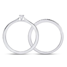 Eternal Love 10kt White Gold Diamond Bridal Wedding Ring Band Set - Splendid Jewellery