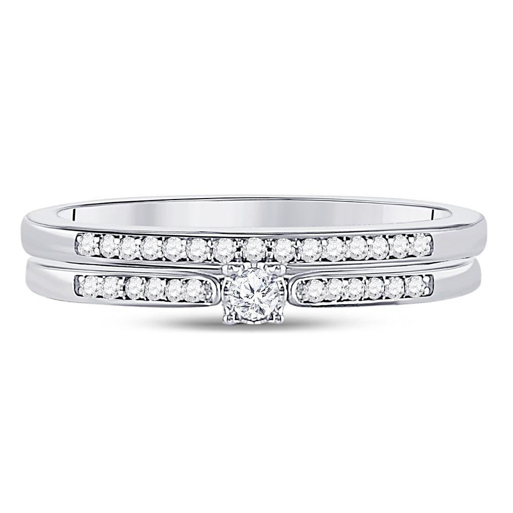 Eternal Love 10kt White Gold Diamond Bridal Wedding Ring Band Set - Splendid Jewellery
