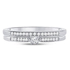 Eternal Love 10kt White Gold Diamond Bridal Wedding Ring Band Set - Splendid Jewellery