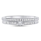 Eternal Love 10kt White Gold Diamond Bridal Wedding Ring Band Set - Splendid Jewellery
