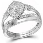 Eternal Love 10kt White Gold Diamond Wedding Ring Band Set - Splendid Jewellery