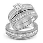 Eternal Love 10kt White Gold His Hers Round Diamond Halo Matching Wedding Set 1/3 Cttw - Splendid Jewellery