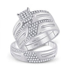 Eternal Love 10kt White Gold His Hers Round Diamond Square Matching Wedding Set 1/2 Cttw - Splendid Jewellery