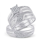 Eternal Love 10kt White Gold His Hers Round Diamond Square Matching Wedding Set 1/2 Cttw - Splendid Jewellery