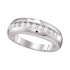 Eternal Love: 10kt White Gold Men's Round Diamond Wedding Band - A Timeless Symbol of Commitment - Splendid Jewellery