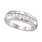 Eternal Love: 10kt White Gold Men's Round Diamond Wedding Band - A Timeless Symbol of Commitment - Splendid Jewellery