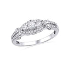 Eternal Love 10kt White Gold Round Diamond 3 - stone Bridal Wedding Engagement Ring 1/2 Cttw - Splendid Jewellery