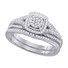 Eternal Love 10kt White Gold Round Diamond Bridal Wedding Ring Band Set - Splendid Jewellery