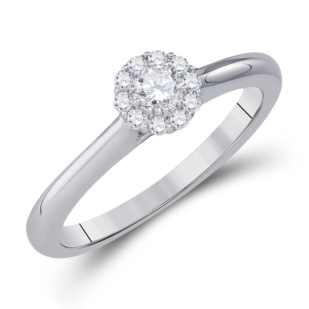 Eternal Love 10kt White Gold Round Diamond Solitaire Bridal Wedding Engagement Ring - Splendid Jewellery