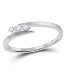 Eternal Love 10kt White Gold Womens Round Diamond 3 - stone Promise Bridal Engagement Ring - Splendid Jewellery