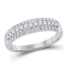 Eternal Love: 10kt White Gold Womens Round Diamond Wedding Anniversary Band 1/4 Cttw - Splendid Jewellery