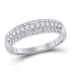 Eternal Love: 10kt White Gold Womens Round Diamond Wedding Anniversary Band 1/4 Cttw - Splendid Jewellery